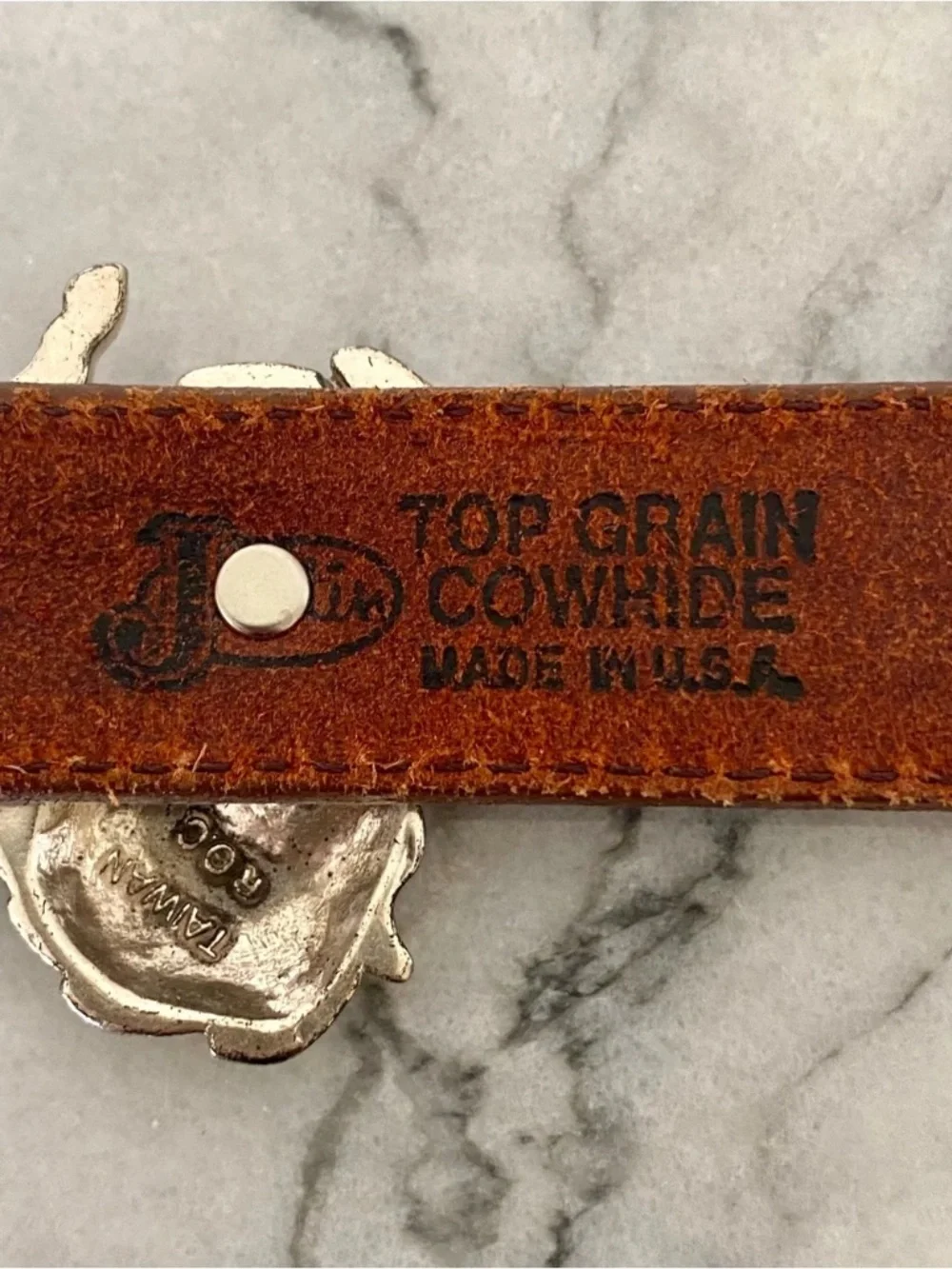 Vintage Justin Heavy Concho Cowboy Belt STAMPED RARE FIND